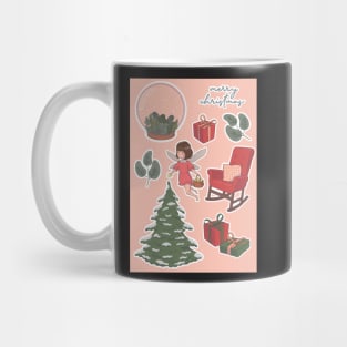 Sticker Set Fairy Christmas Snow Ball Glass Mug